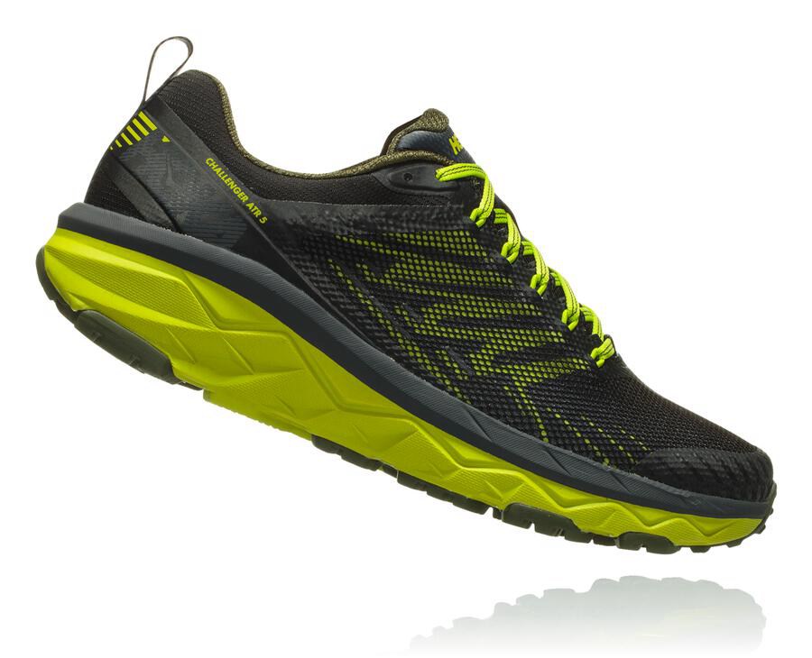 Hoka One One Mens Trail Shoes - Challenger ATR 5 - Black/Green - WKFA26810